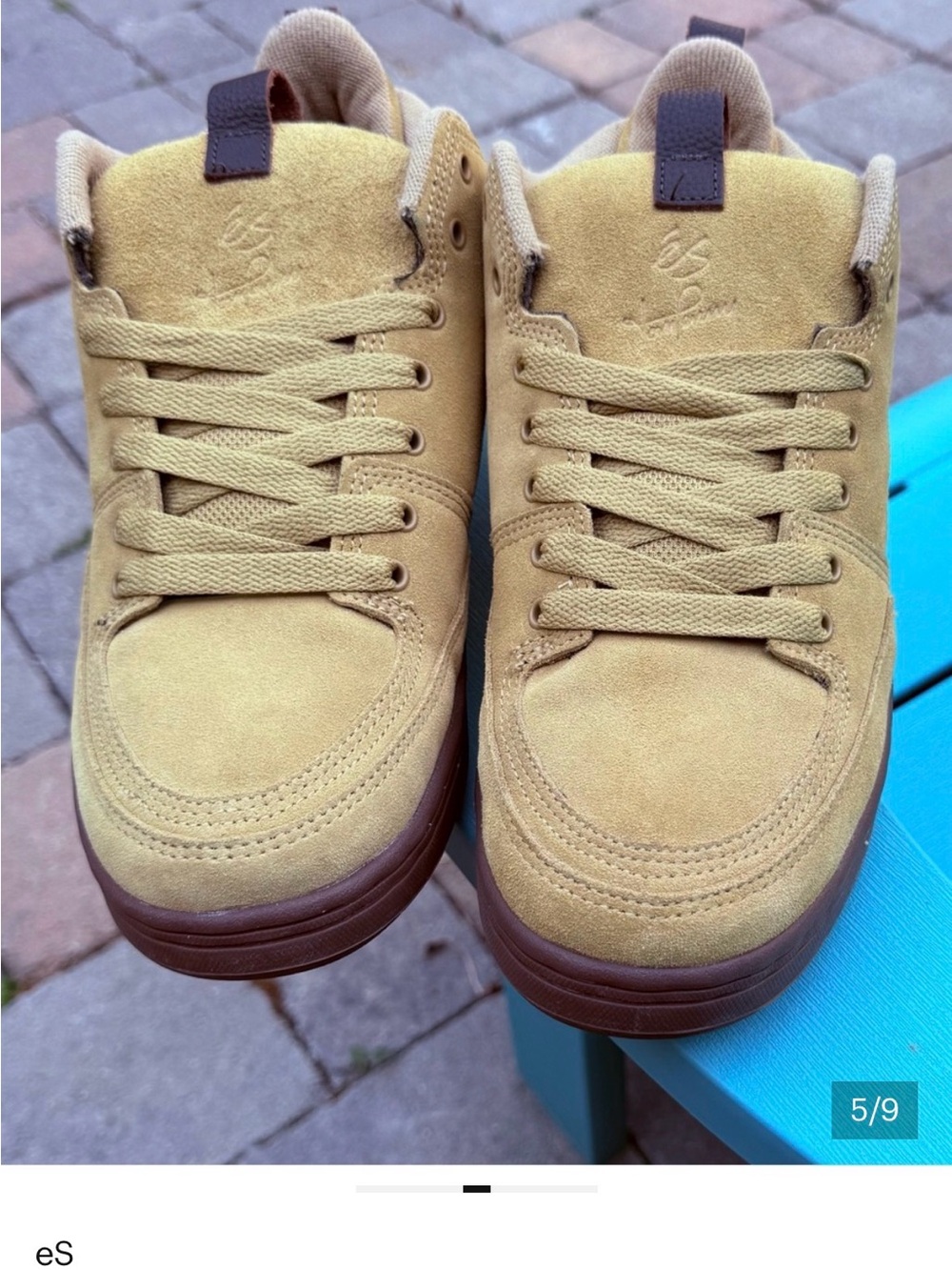 éS Tom Penny 2 Size US 11 Wheat Suede Sneakers with Gum Sole